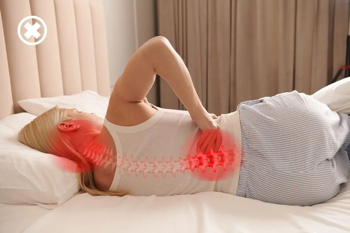 Bad sleep posture with standard pillow